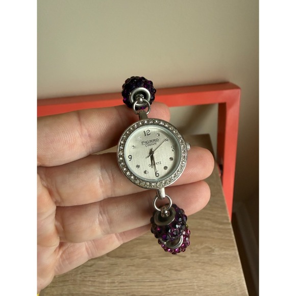 Figaro Couture Rhinestone Watch Women's Needs Battery Multicolored Feminine - Picture 4 of 8